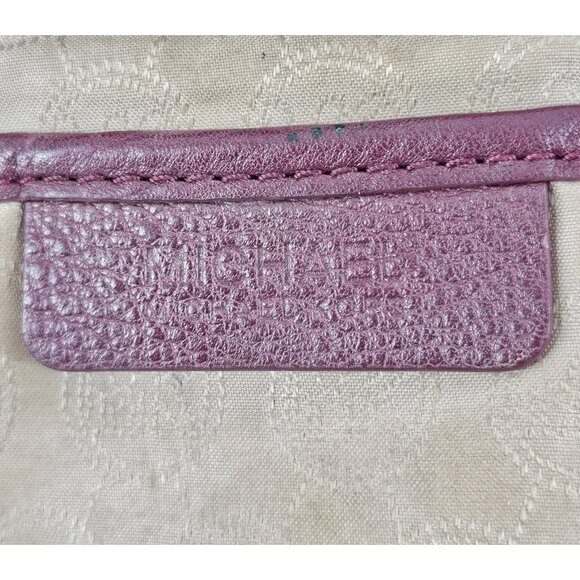 MICHAEL KORS Merlot Pebble Leather Hobo Satchel Shoulder Bag Large Logo Charm - Picture 13 of 15